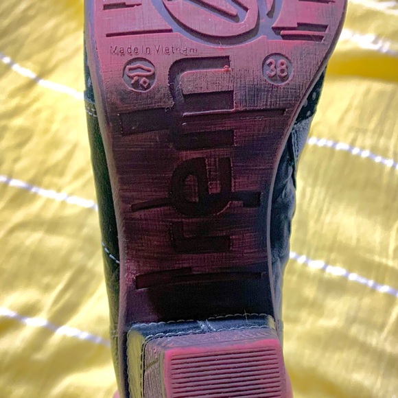 Remonte Black Leather Lace-up Victorian boots 38 Bottes granny cuir noir lacées - Picture 7 of 7